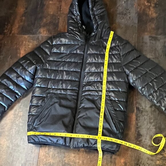 Kenneth Cole New York Black Quilted Fleece-Lined Hooded Puffer Jacket, Size S - Picture 8 of 13